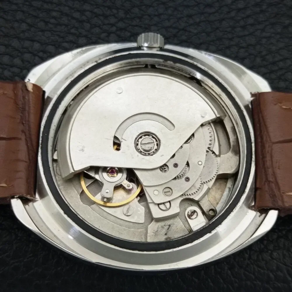 Vintage 1975 Ricoh Automatic Mens Silver Watch W/daydate & Gold accents